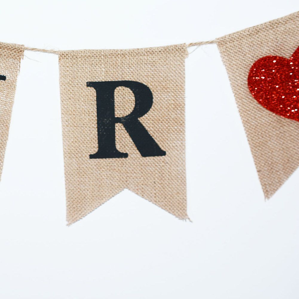 Burlap Banner Hanging Flags for Party Wedding Bridal Proposal Decoration — image 2