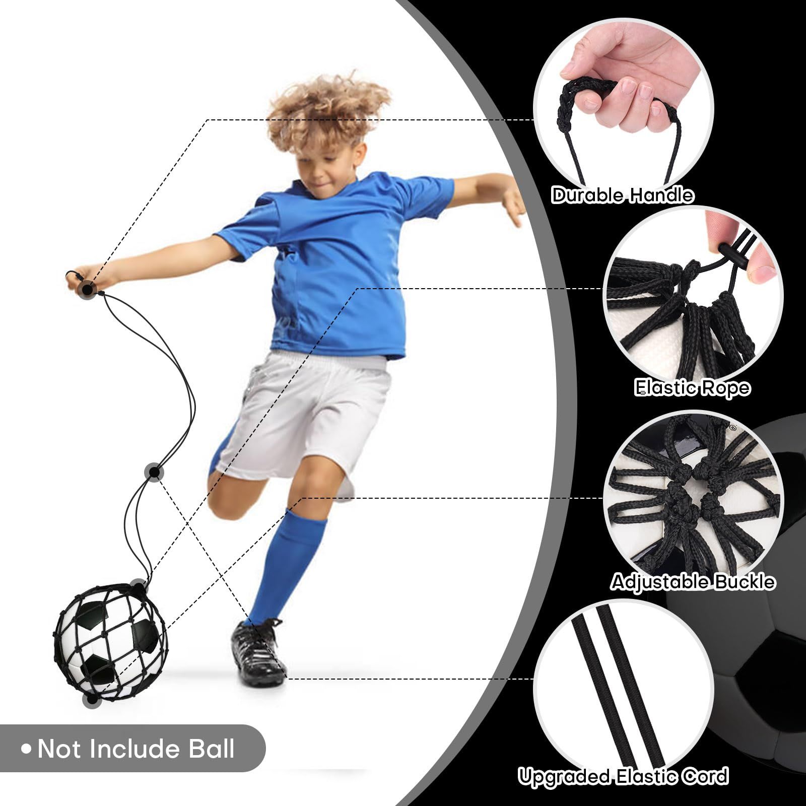 2PCS Football Kick Trainer Soccer Ball Net Kicker, 4, 5, Solo Soccer Kick Practice Training Aid Soccer Return — image 3