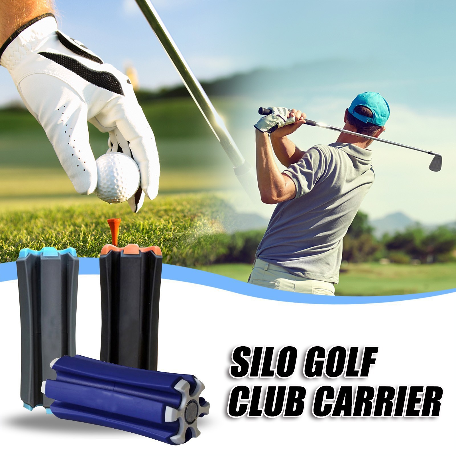 Grey And Blue Golf Club Carrier 2-Pack - Durable ABS+PET Golf Club Holder for Secure Storage and Easy Transport โ image 6