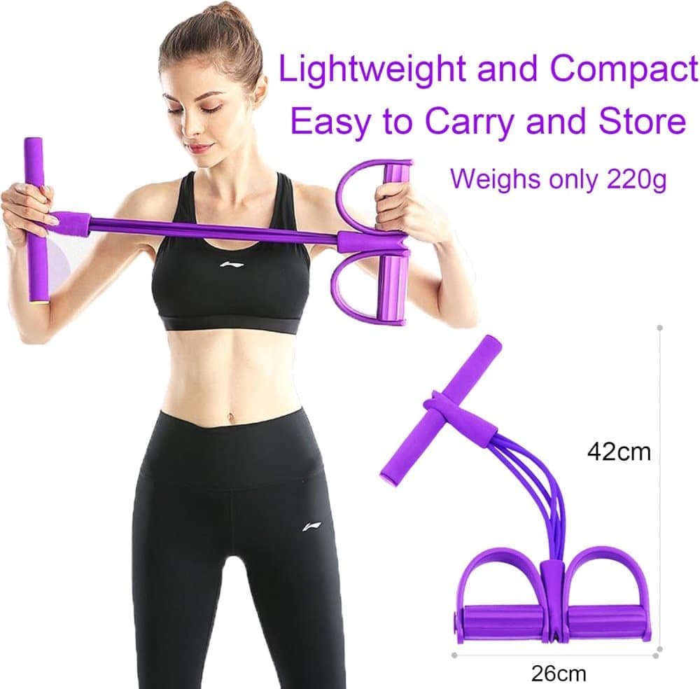 Purple Abdominal Trainer Exercise Band for Sit-Up Training, Multifunctional Tension Rope Fitness Pedal Slap Pull Band — image 4