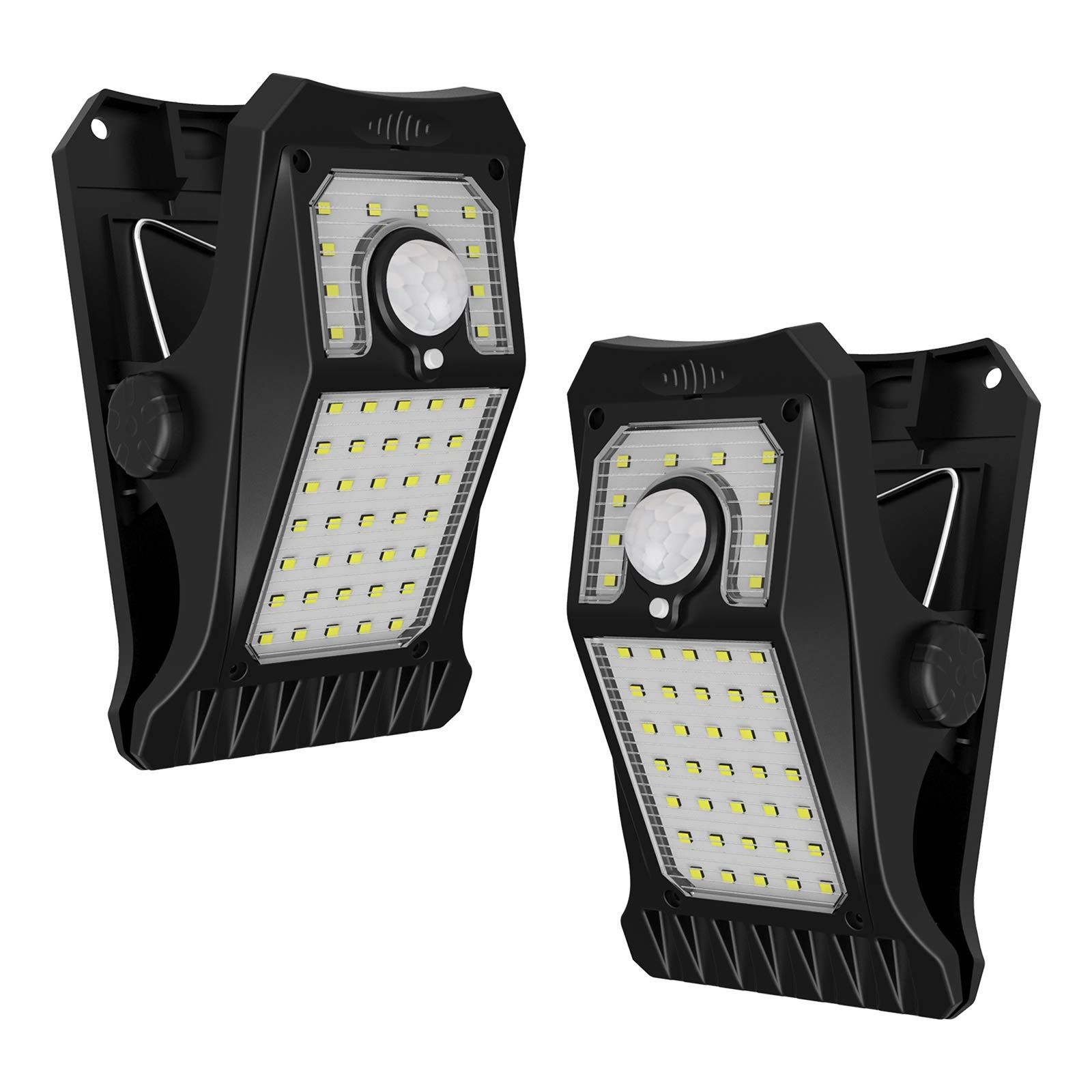 2pc Clip on Solar Lights Outdoor Waterproof Motion Sensor Lights Solar Security Lights for Chain Link Fence Camping Gate