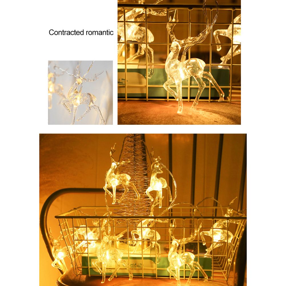 Christmas Indoor Reindeer Lights Decorations 10 LED Warm White String Lights USB Battery Powered Fairy Lighting Xmas Gifts โ image 5