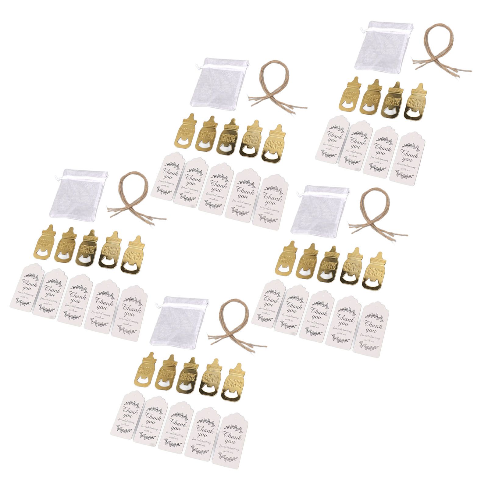 24 Set Baby Bottle Opener Zinc Alloy Cute Baby Bottle Shaped Bottle Opener Baby Shower Return Gift for Baby Shower Party Golden — image 6