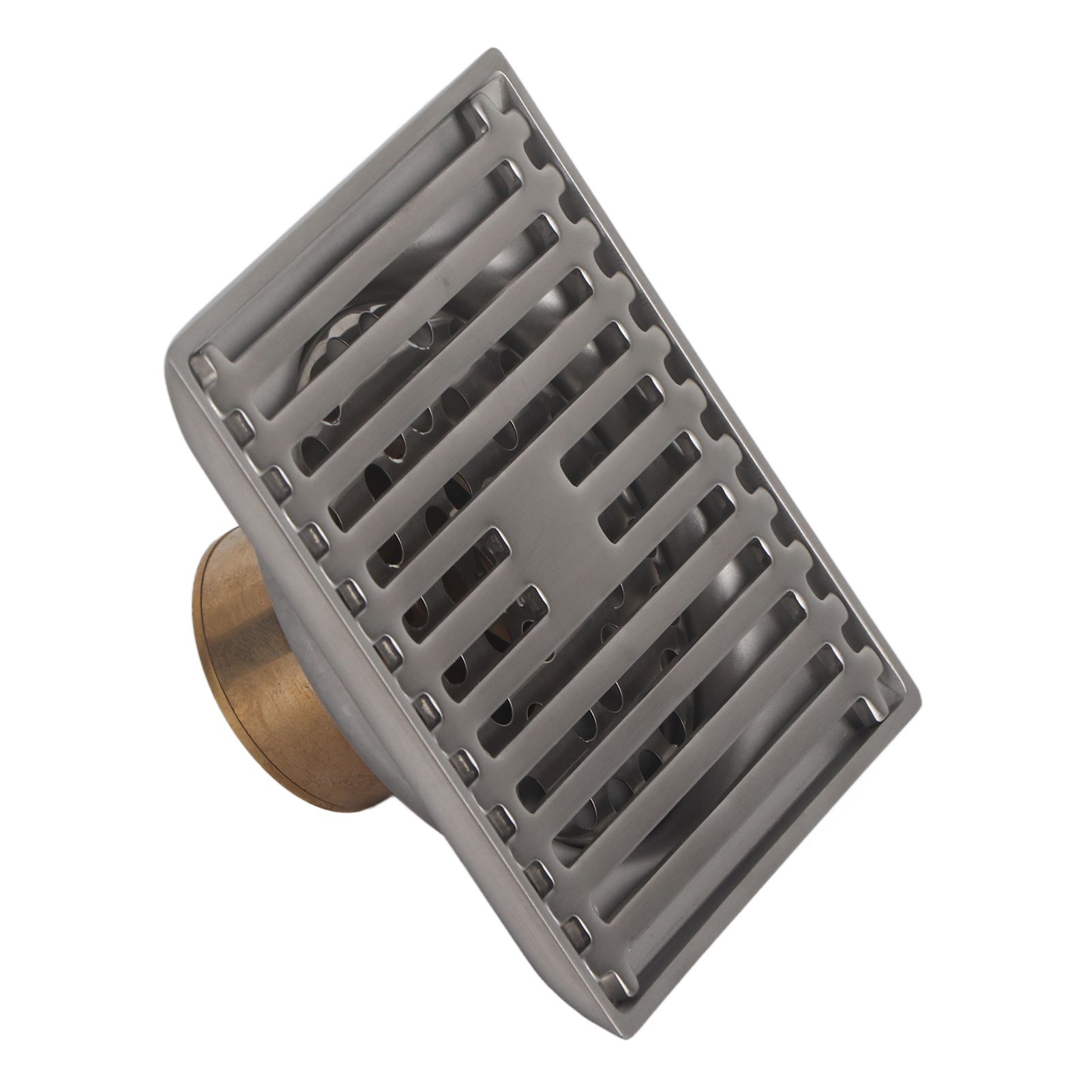 Large Flow Floor Drain Electroplating Squared Glossy Shower Floor Drain with Hair Filter for Bathroom โ image 5