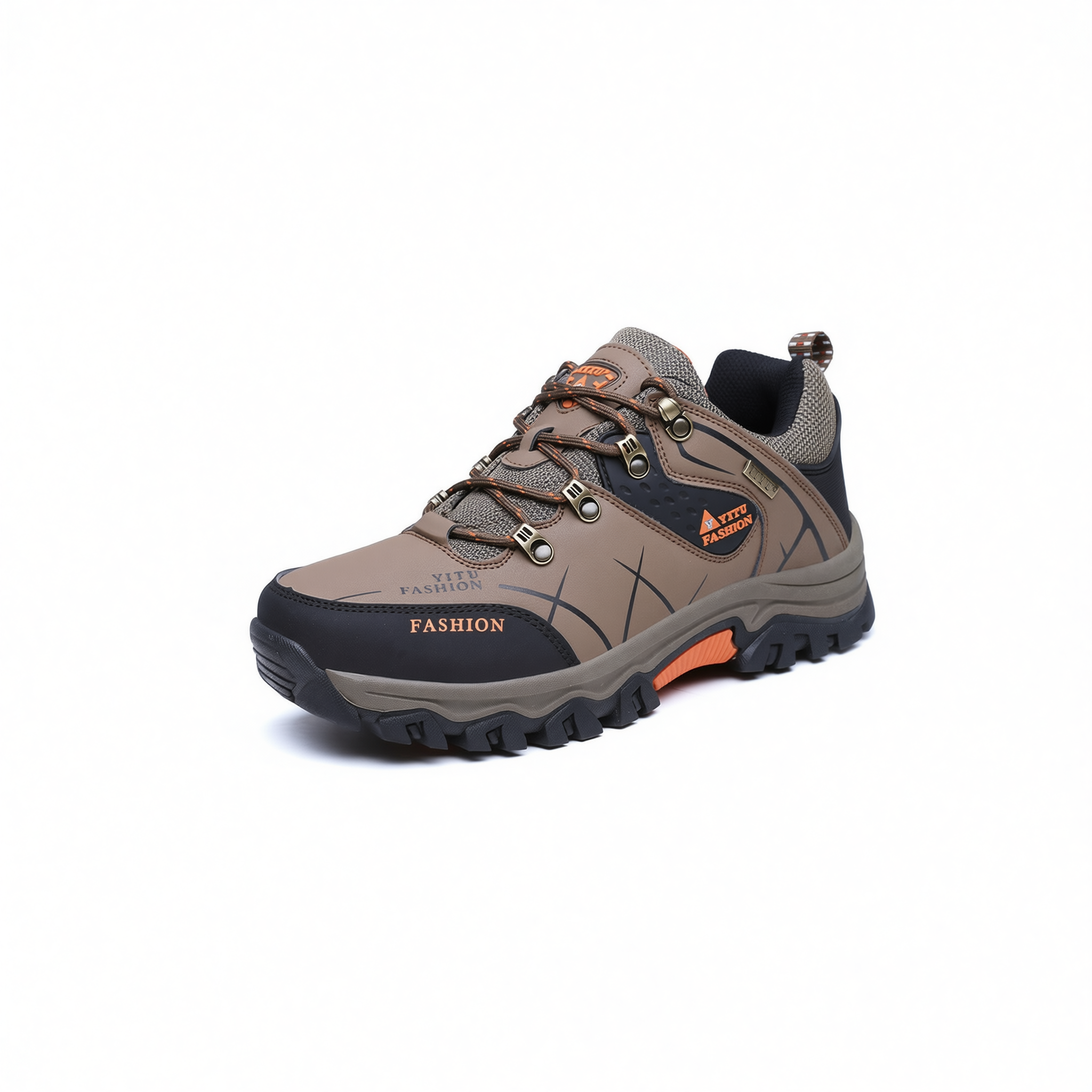 QIFENG Men Hiking Shoes Outdoor Trekking Sneakers Khaki 44
