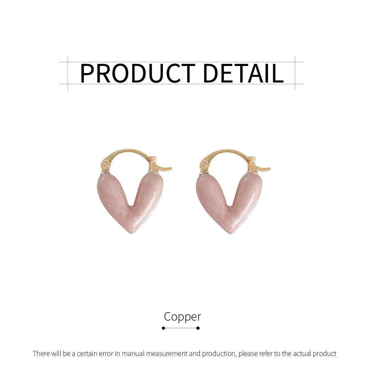 Romantic Pink Dripping Heart Dangle Earrings Women Girls Fashion Jewelry โ image 3