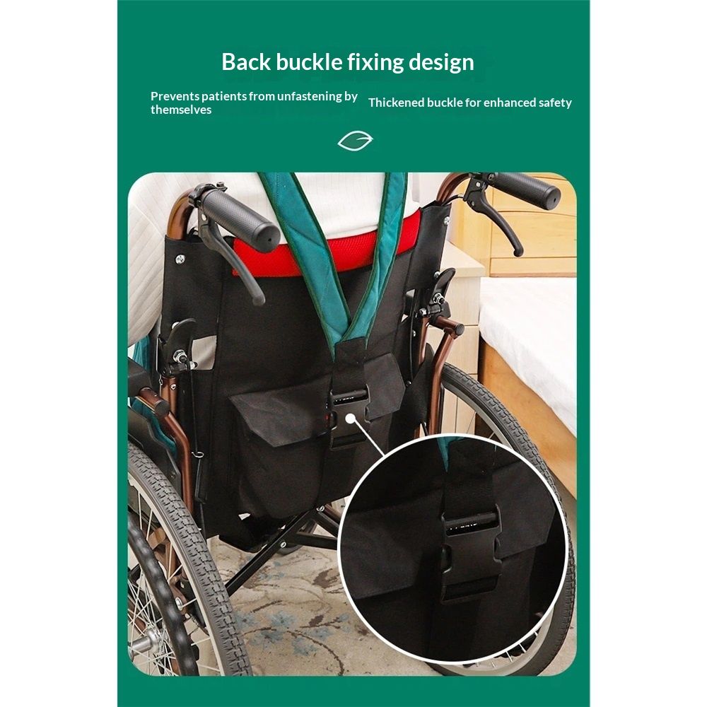 Wheelchair Seat Belt, Non-Slip and Drop-Resistant Wheelchair Safety Belt with Adjustable Straps Metal Buckles for The Elderly — image 4