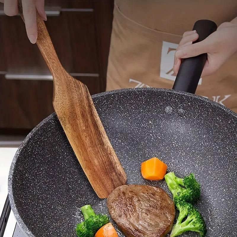 5pcs Wooden Spatula Set Kitchen Cooking Utensils Wooden Spatula for Cooking — image 4