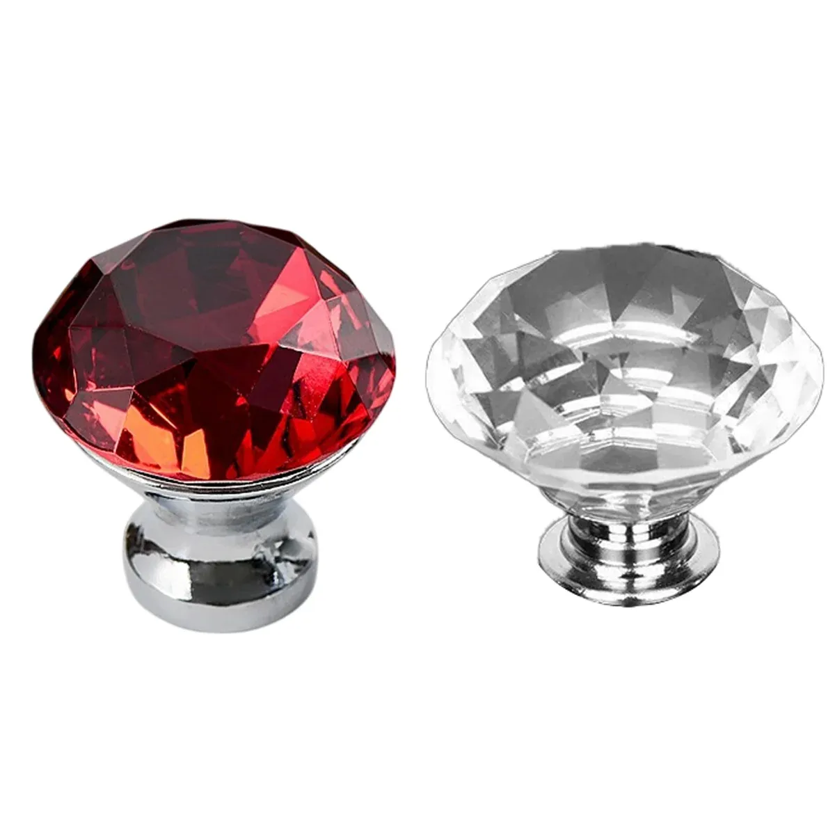 Door Knobs Handles Clear Crystal Diamond Glass Kitchen Cupboard Cabinet Pulls Au โ image 3