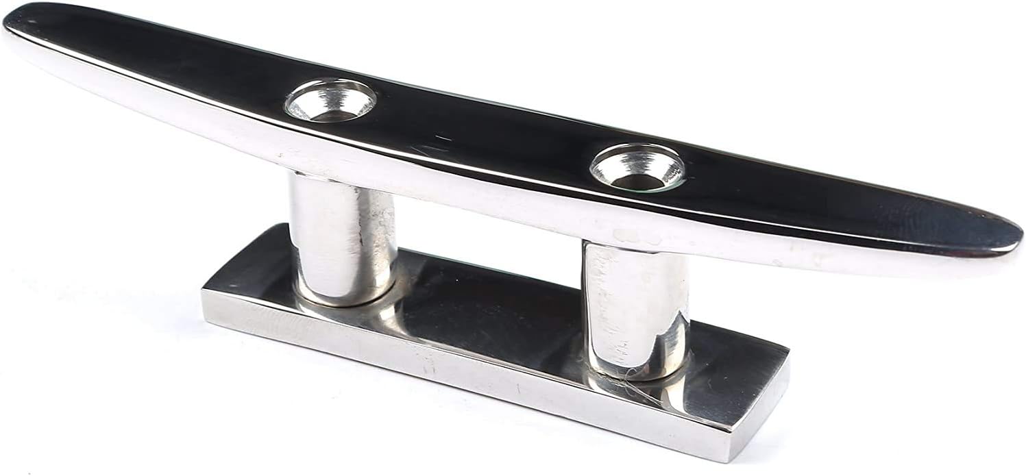 Boat Cleat 8" 316 Stainless Steel Flat Top Low Silhouette Marine Mast — image 6