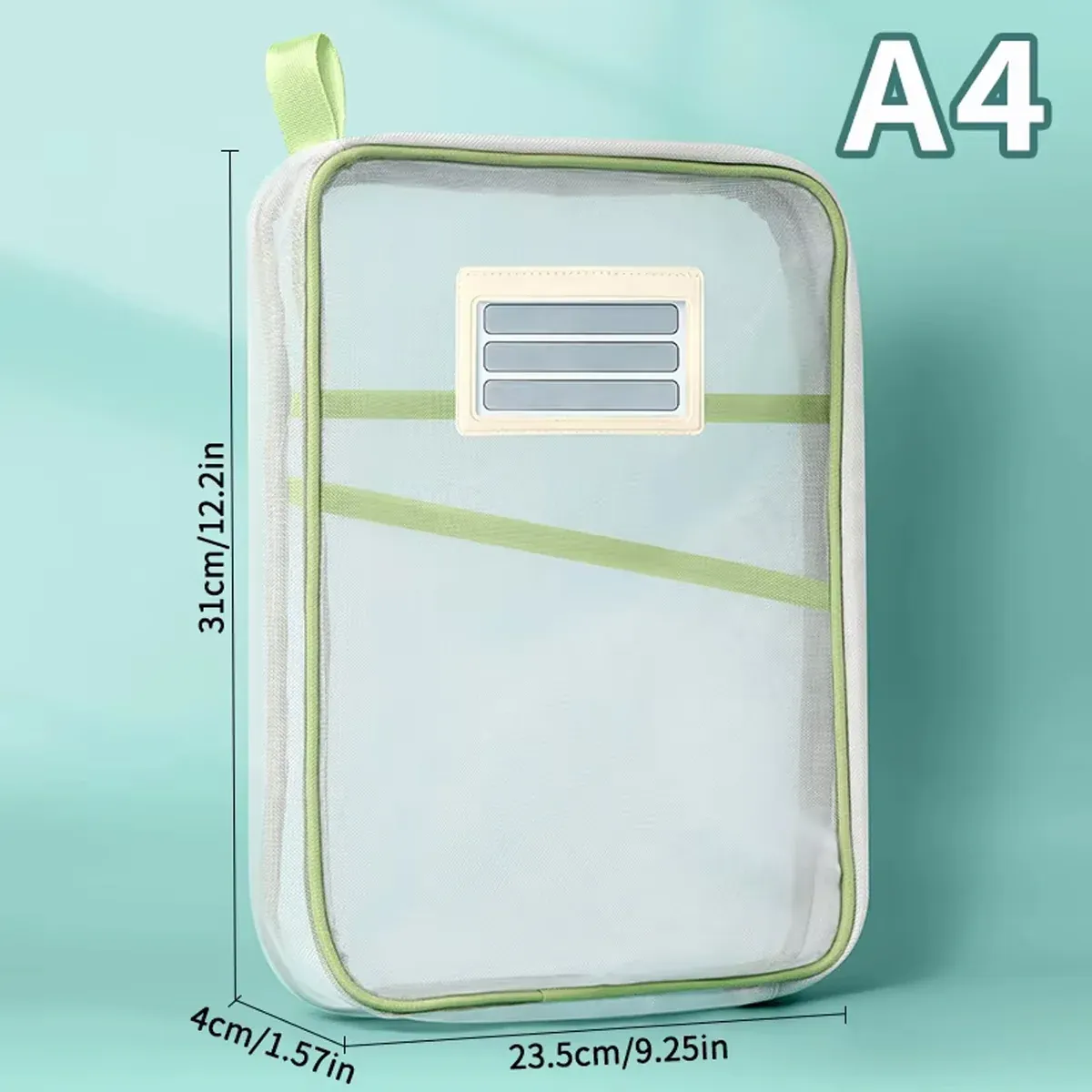 4PCS A4 Clear Zipper File Storage Bags Large Capacity for Documents Books Papers — image 3