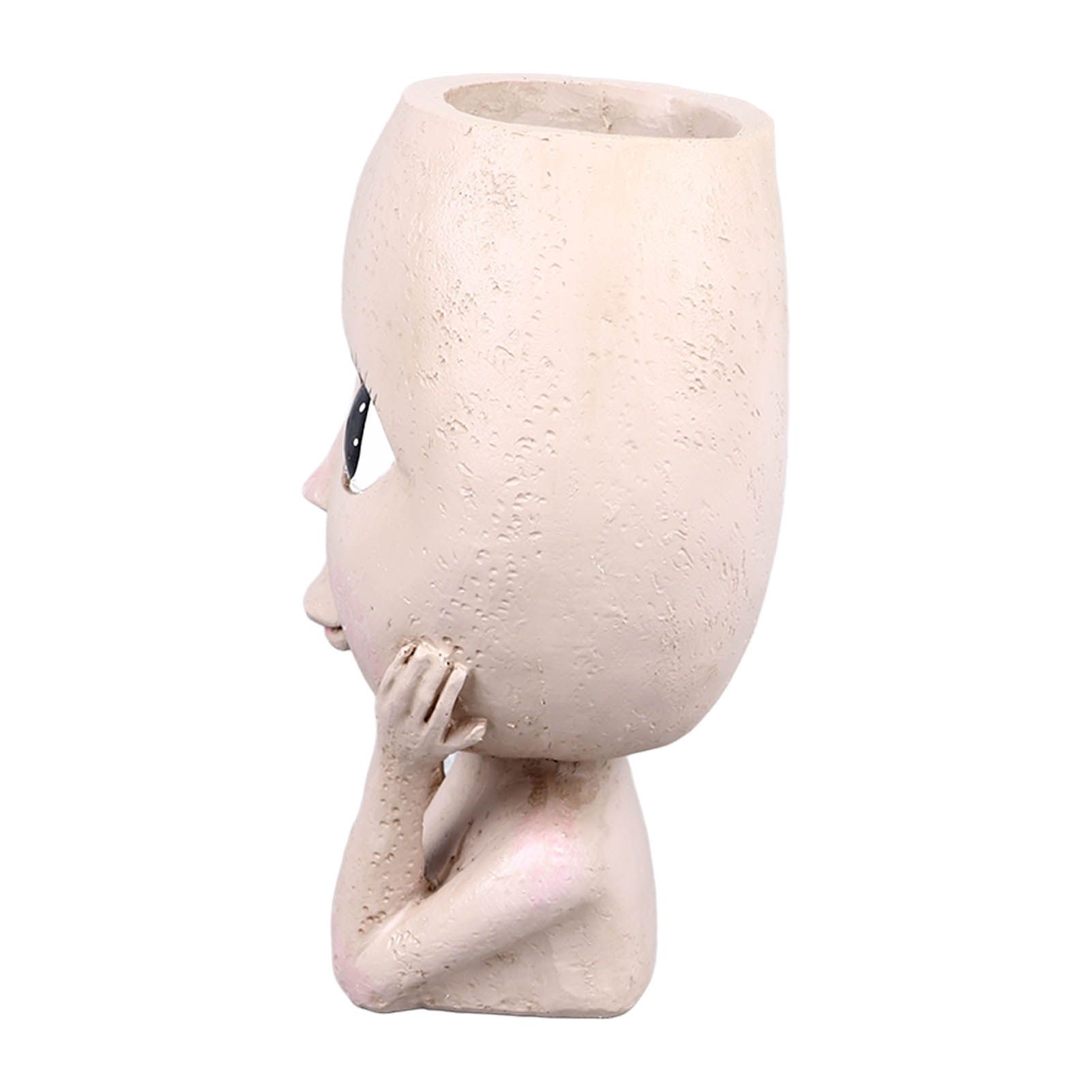 Face Planter Pots Large Caliber Resin Drainage Hole Design Creative Head Succulent Planters Pot for Herbs Succulents Cacti โ image 4