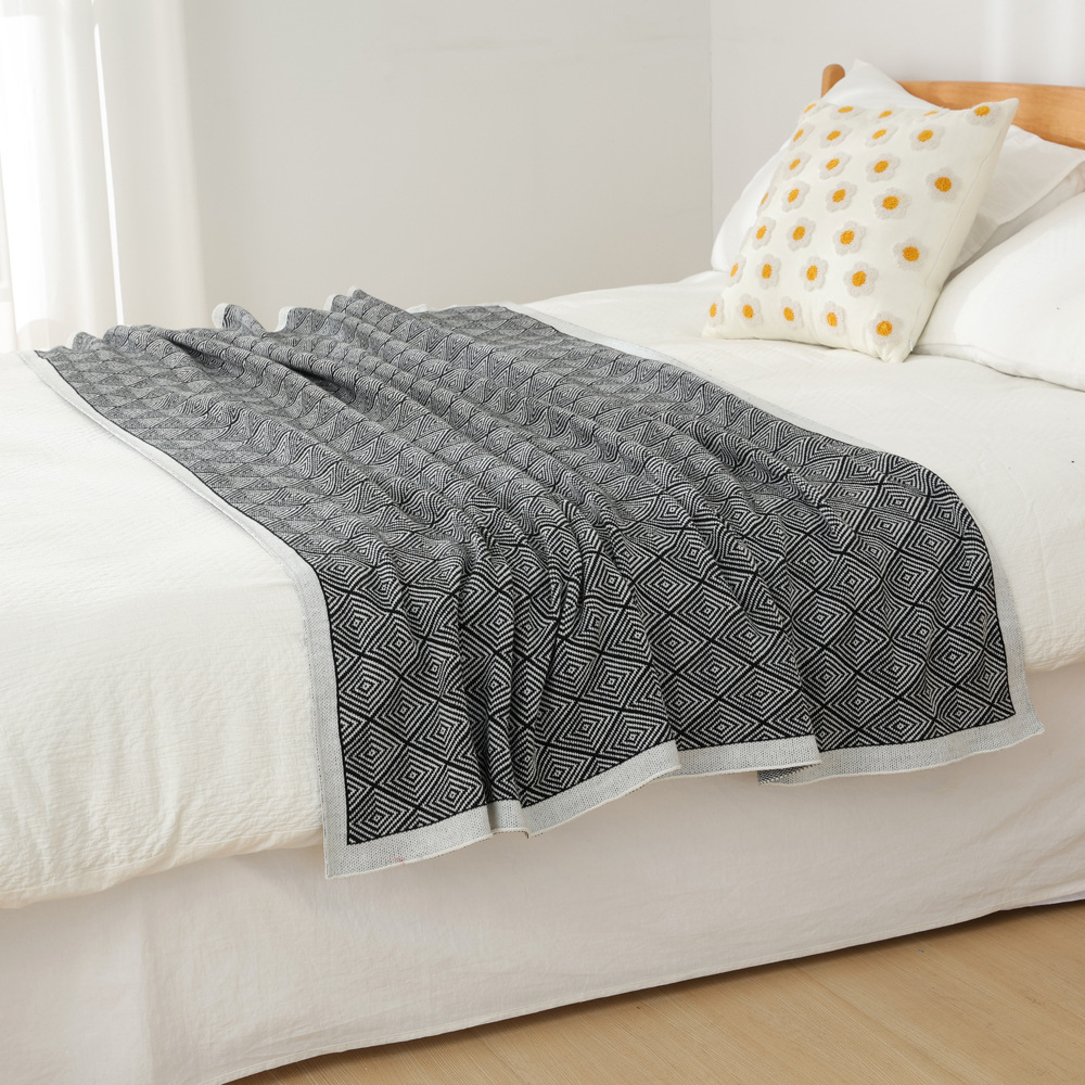 Dark Grey Knitted Sofa Blanket with Plush Side, 130 × 170 cm, 720g, Ideal for Napping and Office Use — image 3
