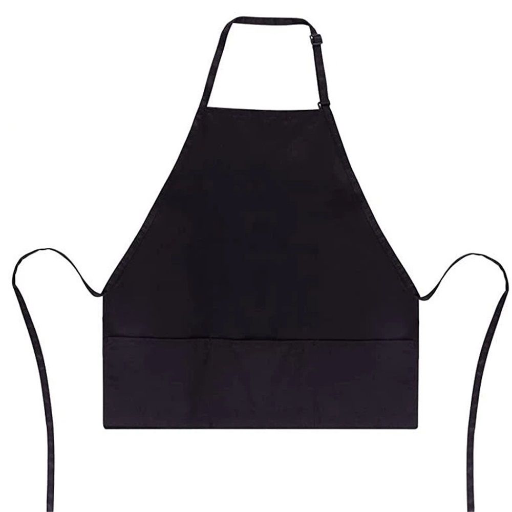 1 Pack 3 Pockets Adjustable Apron Chef Kitchen Cooking Aprons for Women Men, Milk Tea Shop Restaurant Gardening Apron Black