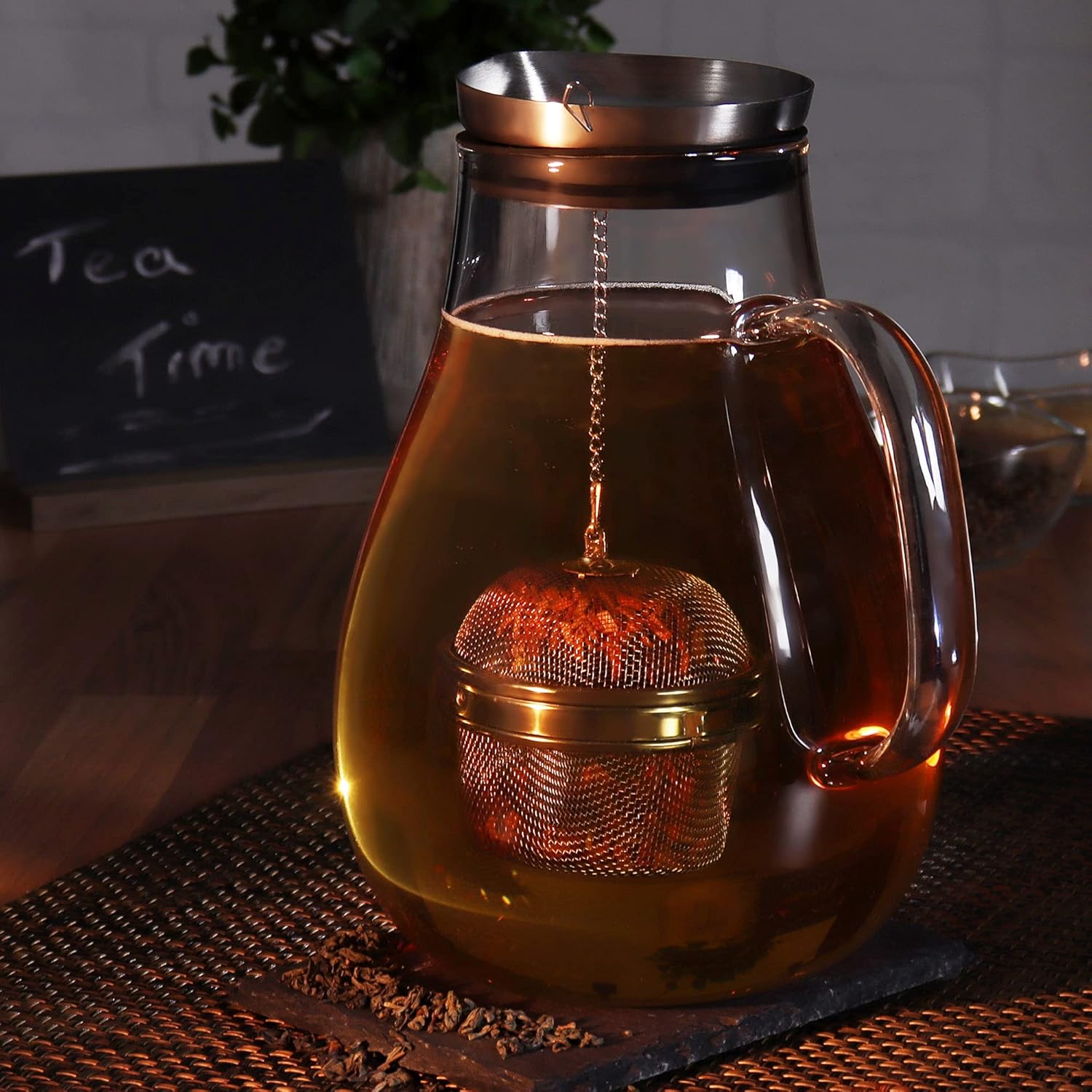 2 Pack Stainless Steel Tea Strainers with Chain 6.5cm Fine Mesh for Loose Tea Herbs Spices — image 2