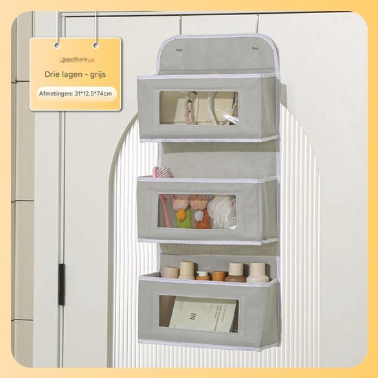 Storage Bag - Door Storage Bag - Large Capacity - Multi-Layer - Toys - Miscellaneous - Storage Bag - Student Dorm Storage Rack - 3 Layers โ image 2