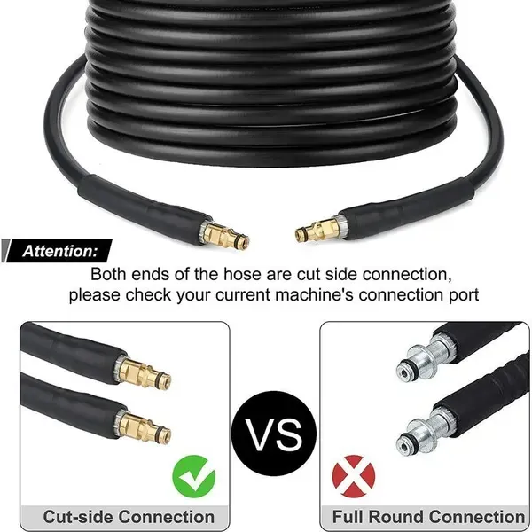 10 m Replacement Hose Compatible with Karcher K-Series Pressure Washer K2 K3 K4 K5 K7, Click Type Quick Coupling, Black Color — image 2