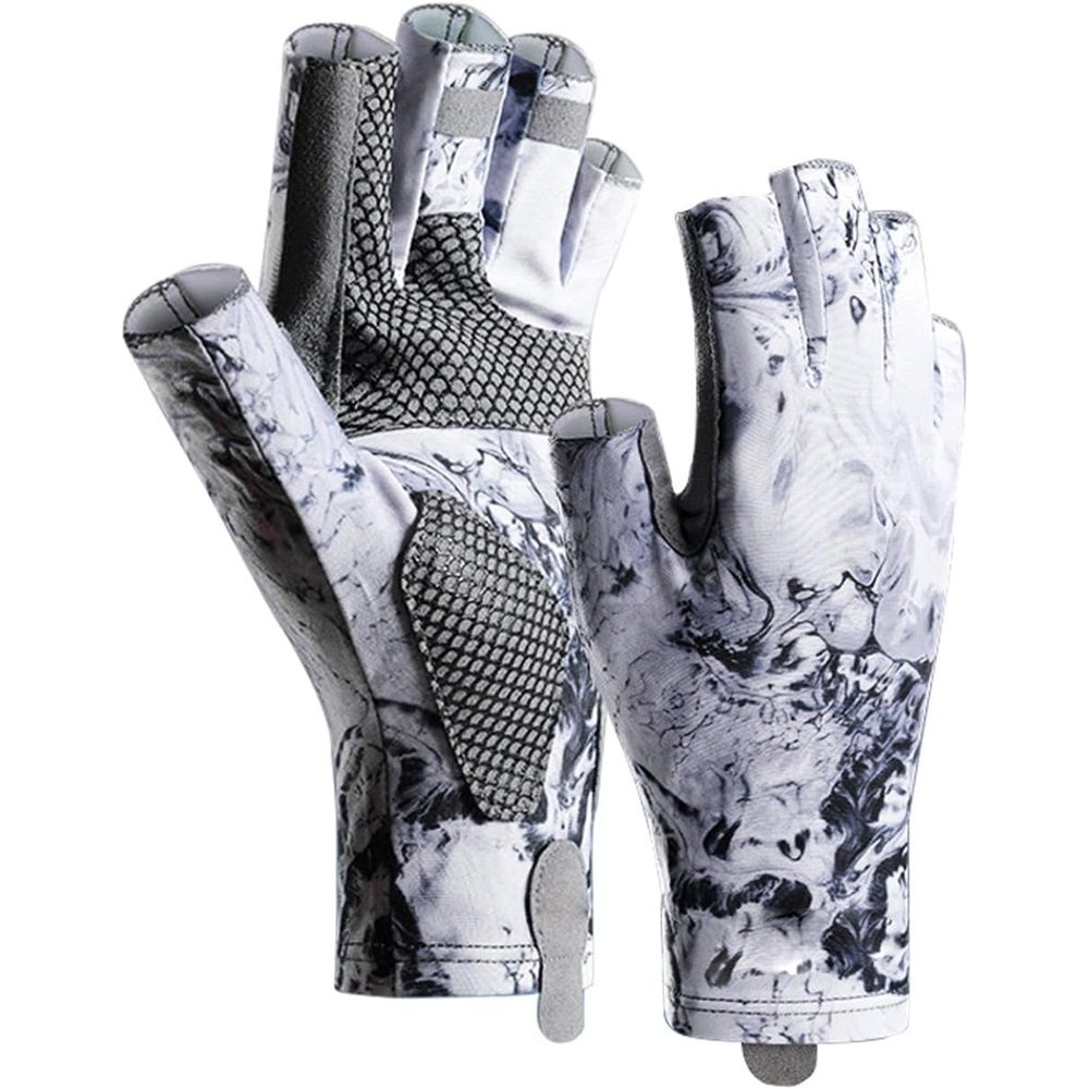 Sun Gloves Fishing Gloves, Fingerless Sun Protection UV Protection Fishing Gloves Men/Women for Kayaking, Hiking, Paddling, Driving(L)