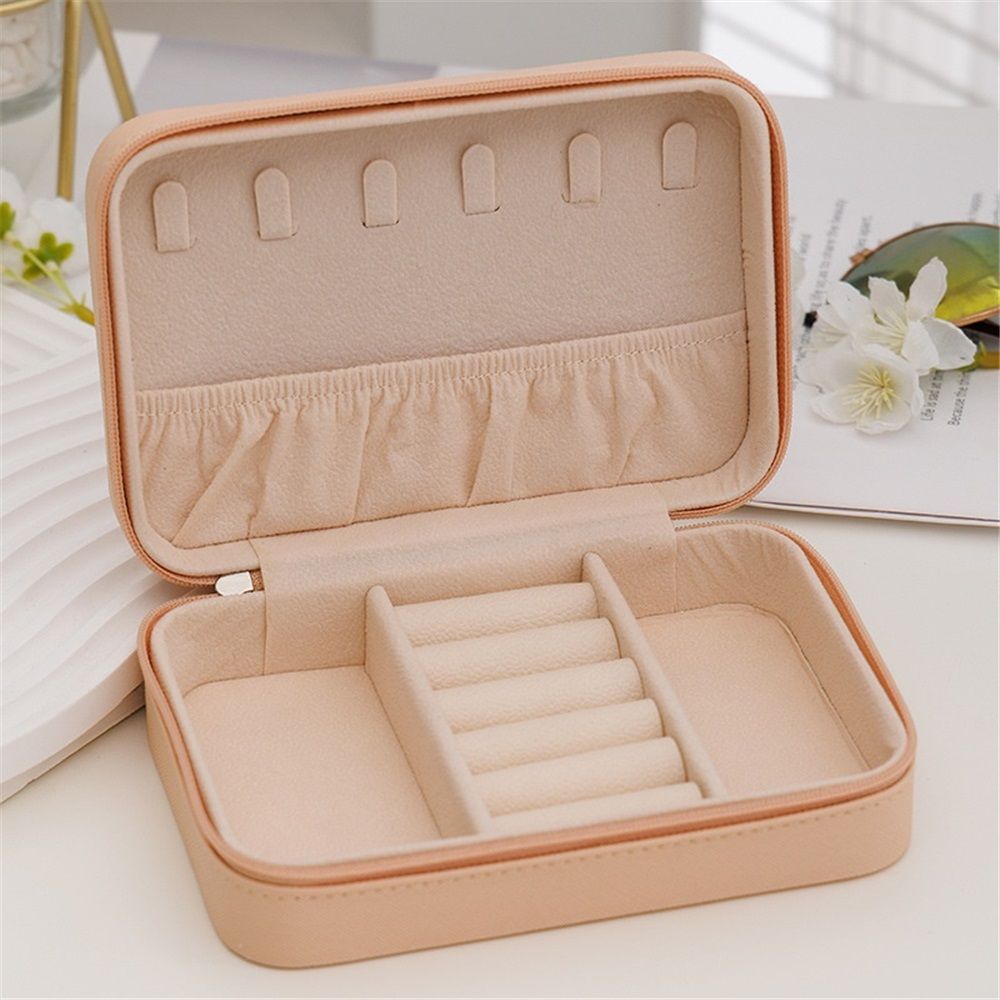 Travel Jewelry Organizer Box for Women Girls, Small Travel Jewelry Case, PU Leather Portable Jewellery Storage Boxes Display Holder for Ring Earrings Necklace — image 2