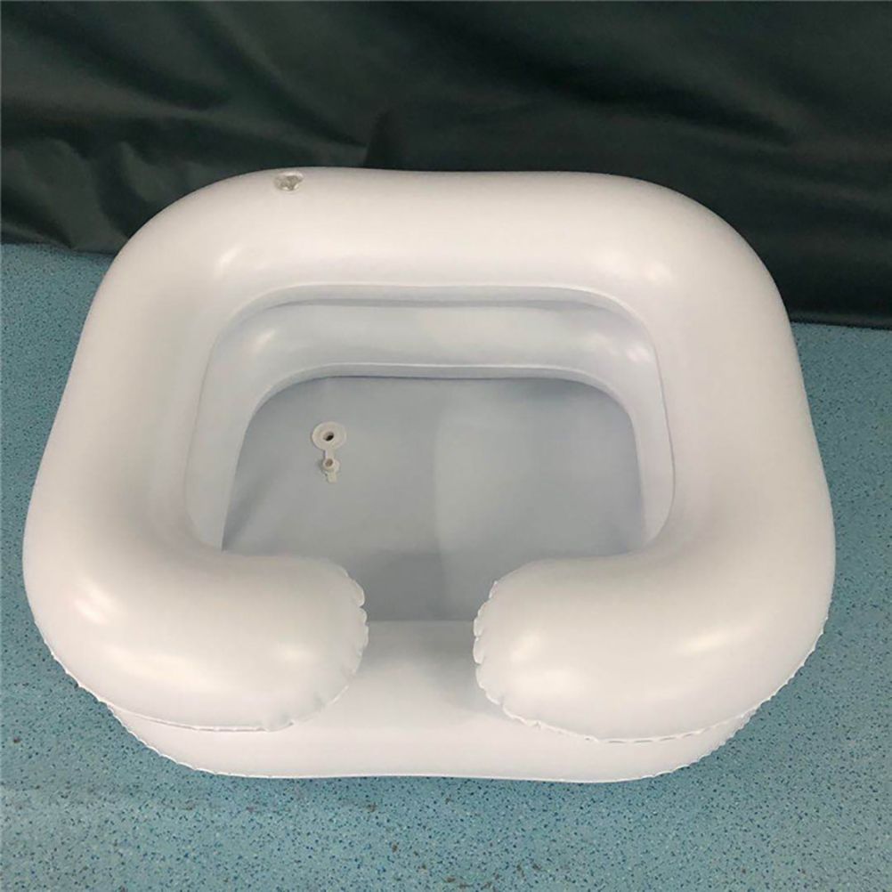 Inflatable Hairwash Basin Shampoo Basin Bathing Aid Wash Hair PVC Foldable Shampoo Basin Wash Basin for Disabled Elder People — image 3
