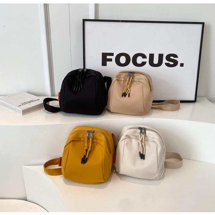 White Lightweight Canvas Crossbody Bag - Minimalist Casual Shoulder Satchel with Adjustable Strap — image 3