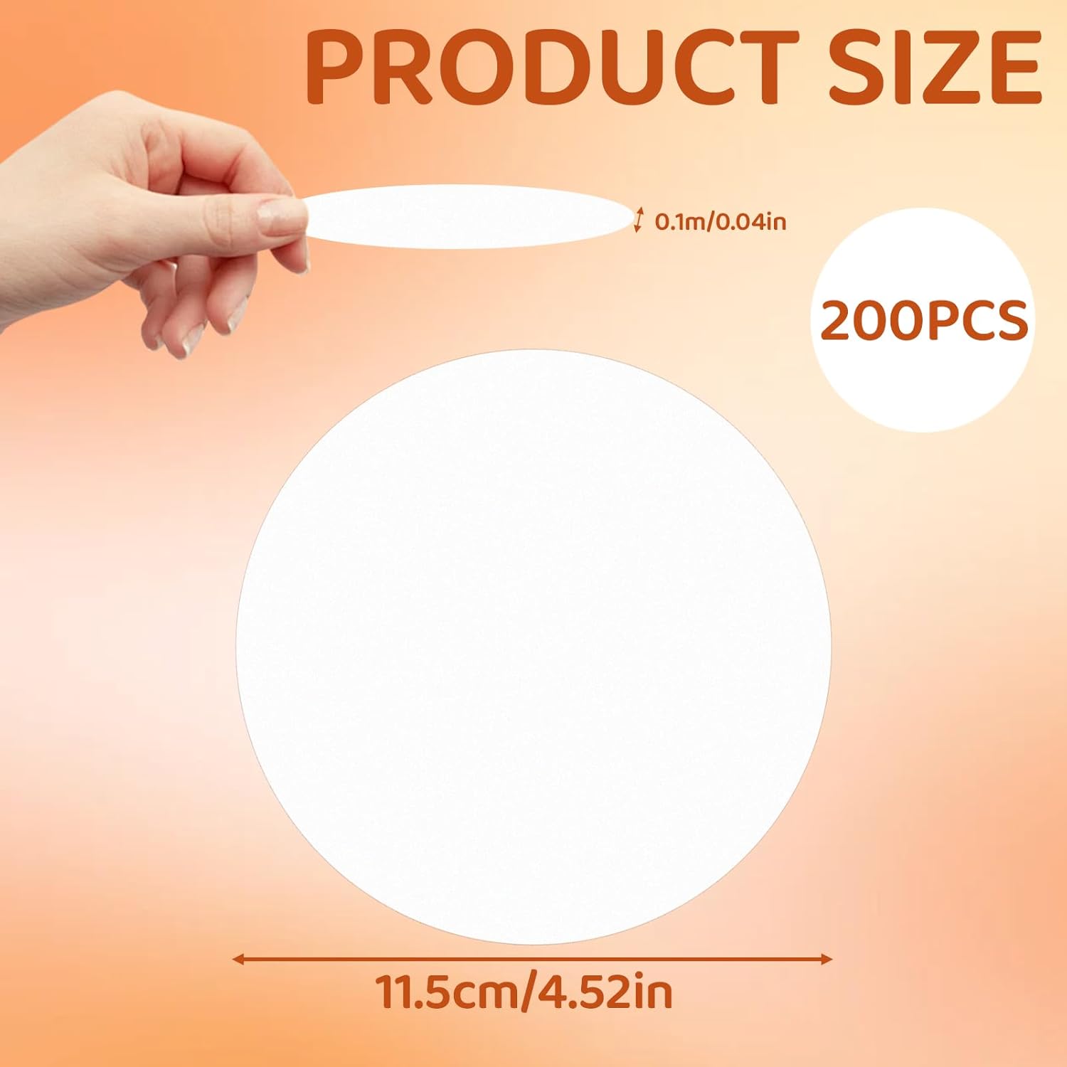 200-Pack 4.5 Inch Leak-Proof Cup Lid Liners โ White Round Sealing Pads Lid Covers for Plastic Drink Cups, Milk Tea, Coffee, Bubble Tea Water Bottles