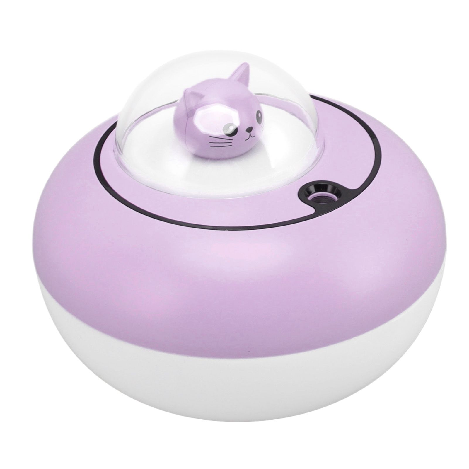 Mini Humidifier Cute Cat Sculpture Portable Quiet Desktop Air Humidifier for Home Office USB Plug in Purple — image 3