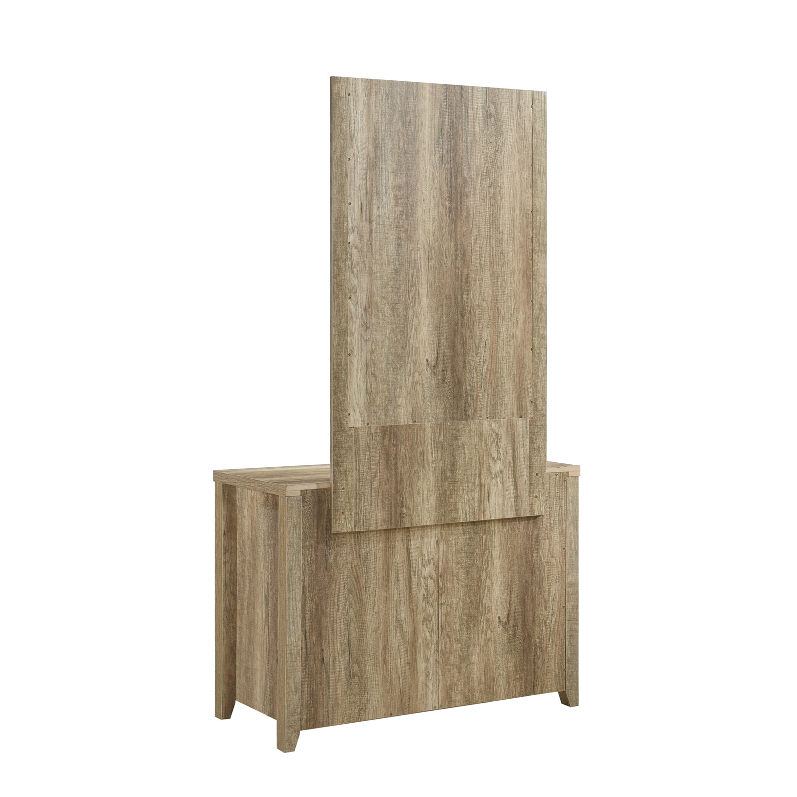Dresser with 3 Storage Drawers in Natural Wood like MDF in Oak Colour with Mirror — image 4