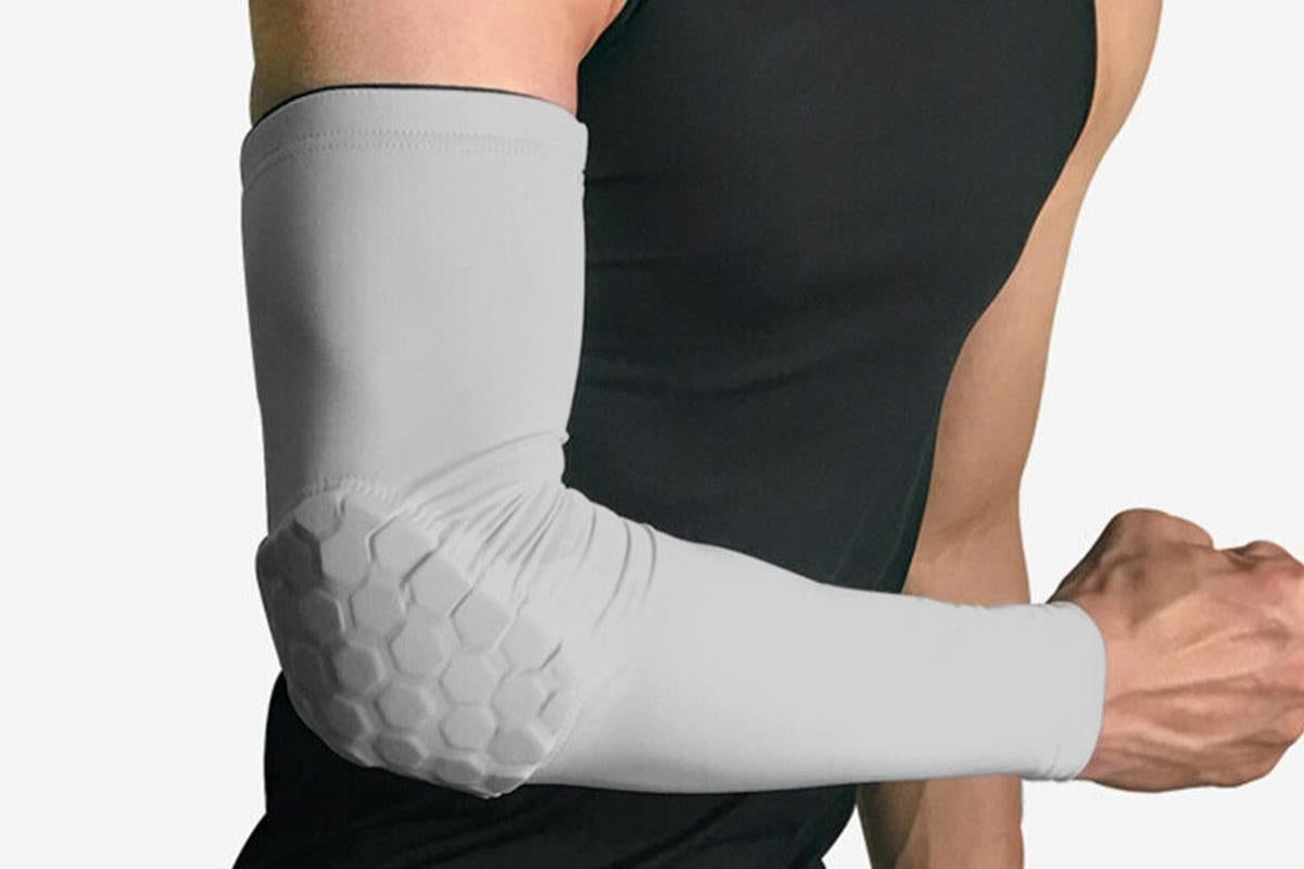 2 Pcs Tennis Elbow Compression Support Sleeve for Golfers Elbow relaxation Workout Weightlifting Elbow Brace with Honeycomb Lining -Light Gray / XL β image 3
