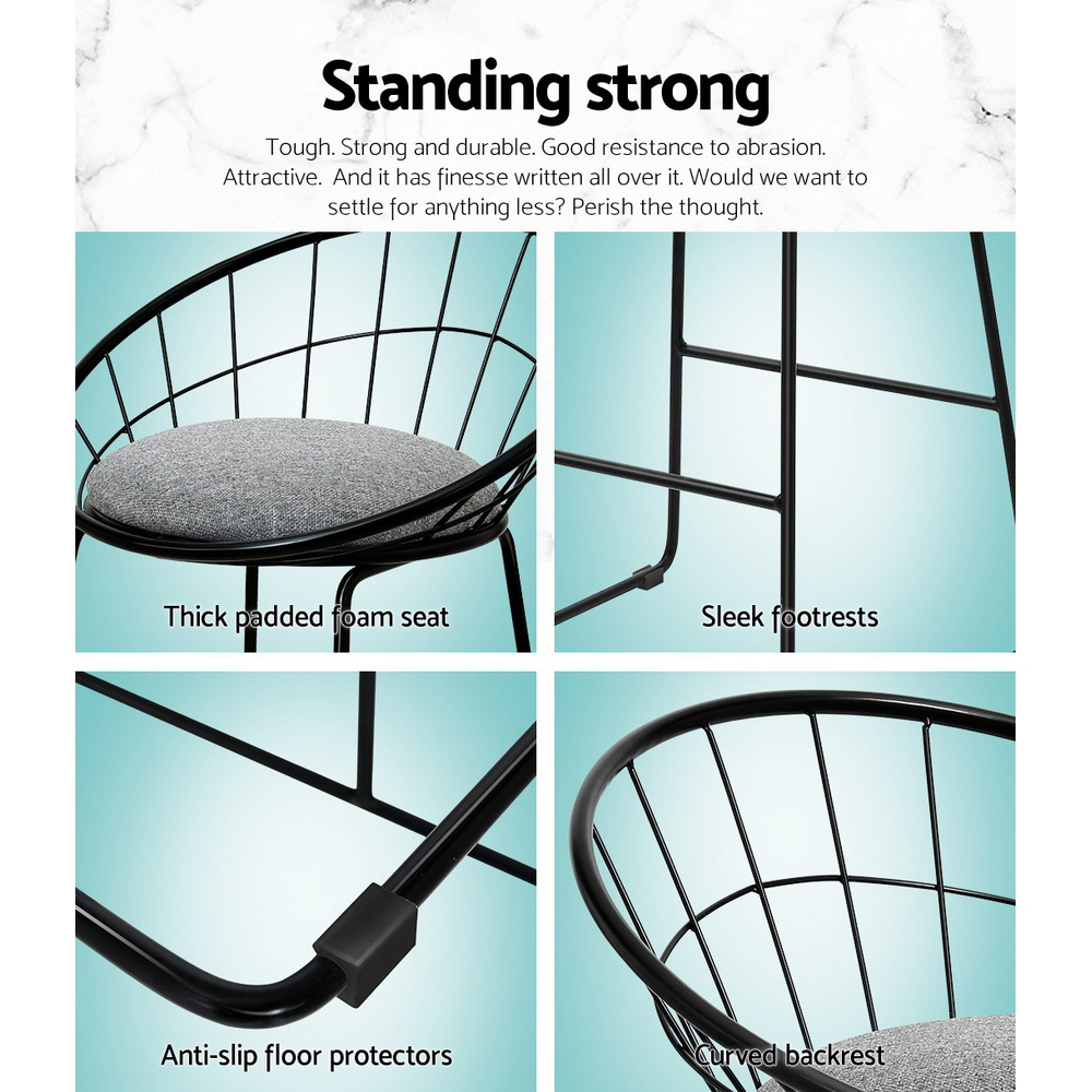 Artiss 4x Bar Stools Padded Seat Metal — image 6