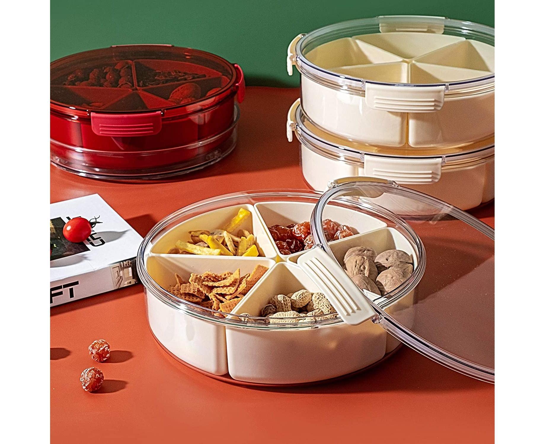 White Round Plastic Tray - Divided Serving - Food Storage โ image 5