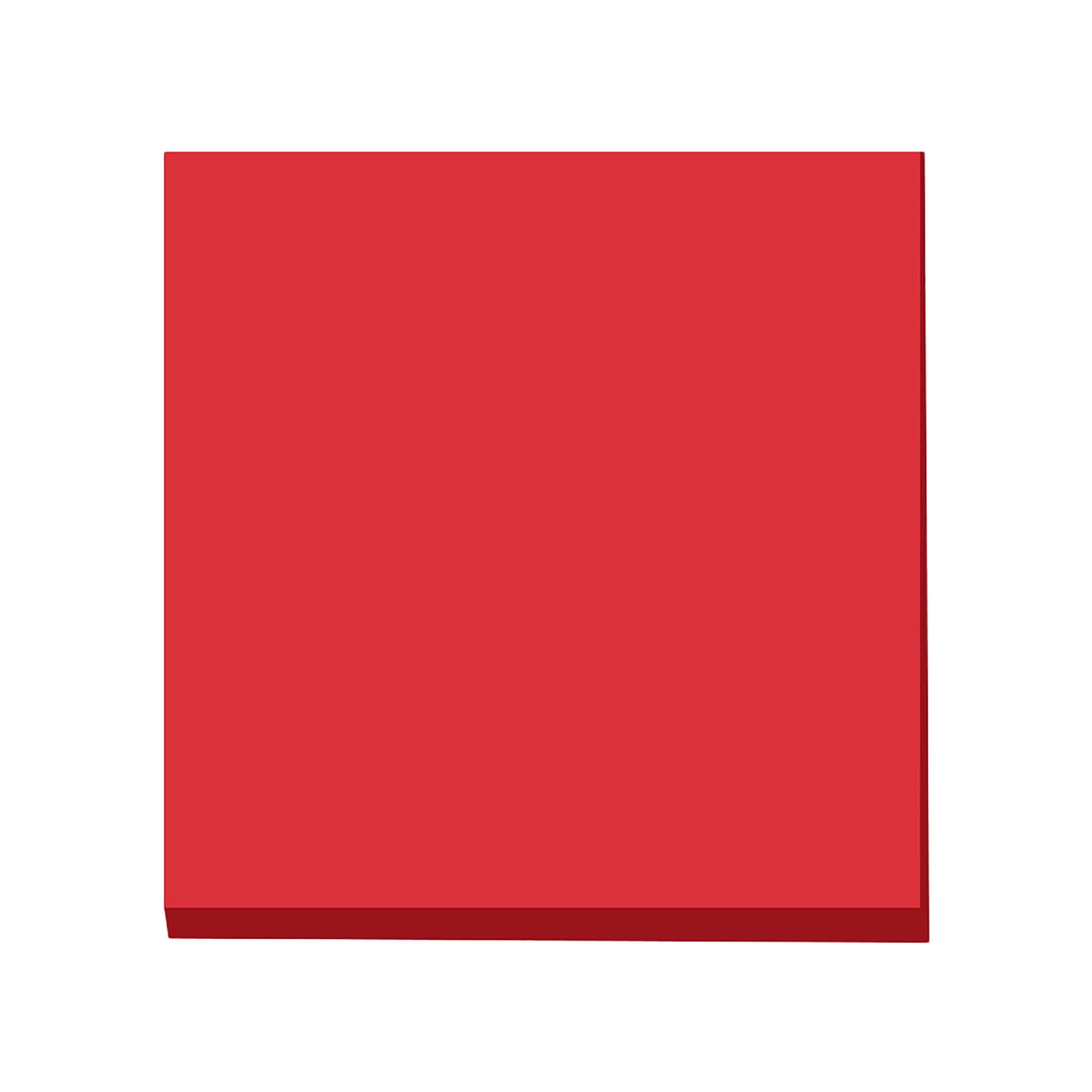 Premium 7.6 x 7.6 cm Sticky Notes Pad, Strong Adhesive Colourful Memo Pad, 100 Sheets for Office Home Reminders, Red