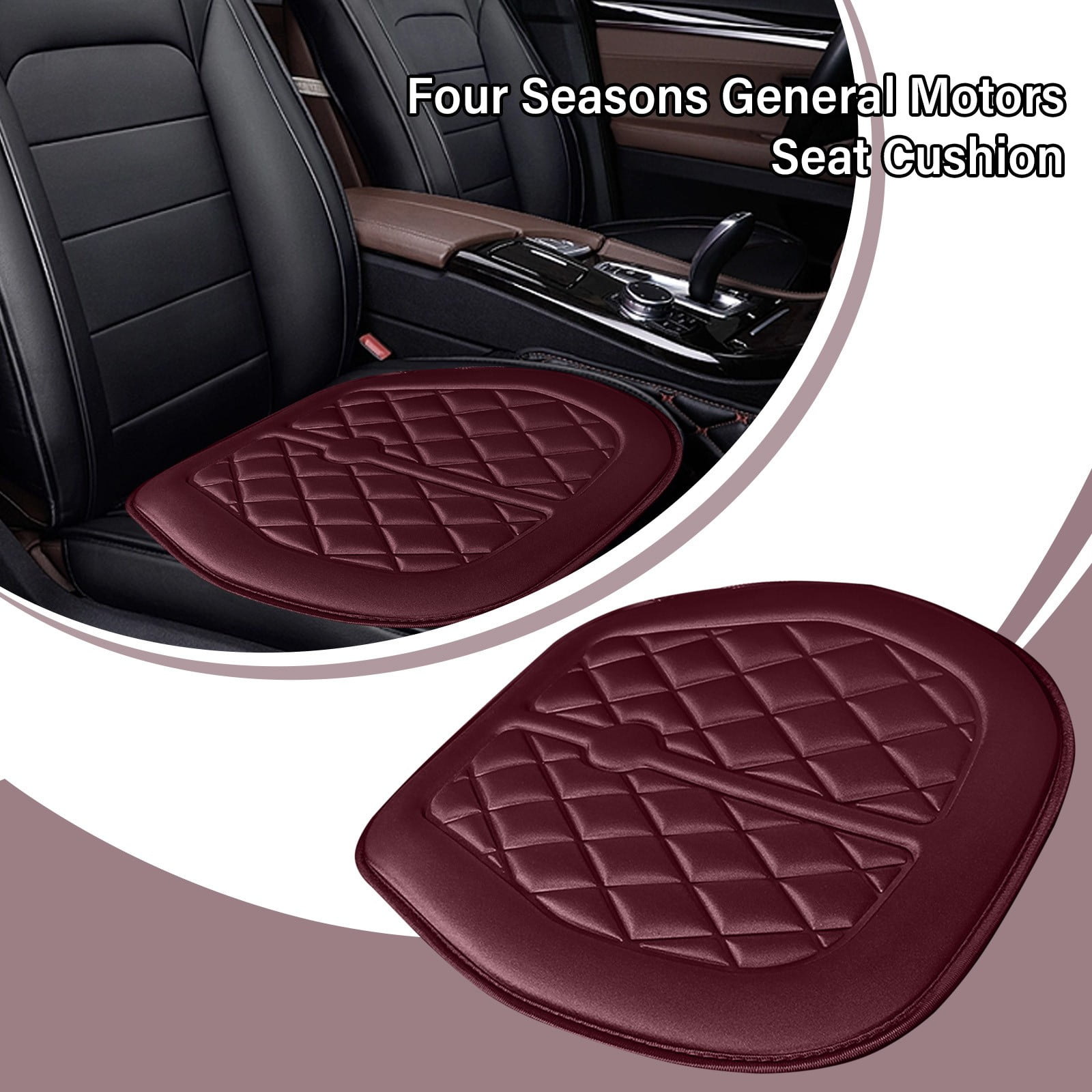 Car Seat Cushion, Driver Seat Cushion with Comfort Memory Foam & Non-Slip Rubber Bottom, Car Seat Pad Works with 95% of Vehicles and Office Chair or Home — image 5