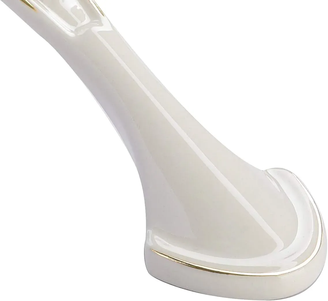 3 Pack Floral Cabinet Pull Handles, Solid Zinc Alloy Hardware, 5.04 In Hole Distance, Gold Ivory — image 3
