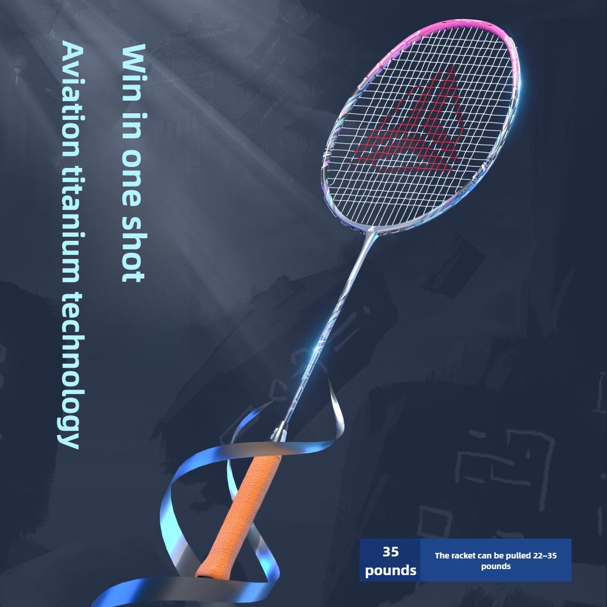 ESPER V6 Badminton Racket 46T Graphene Carbon 3U Ultra-Light 7.0mm Slim Shaft Woven-Ti Titanium Technology Offensive Type Precise Control Professional Match — image 4