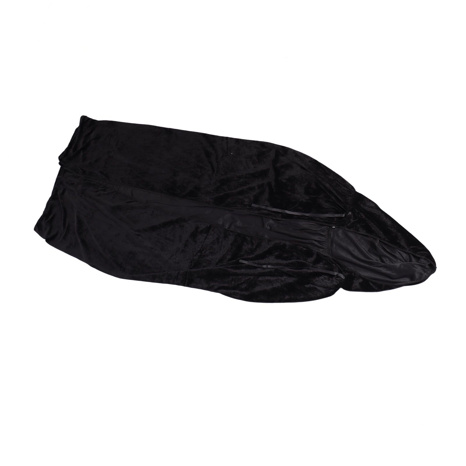 Hooded Cloak Large Witch Cape Black Velvet Comfortable to Wear Soft Touch Costume Cloak for Party Cosplay Roleplay — image 5