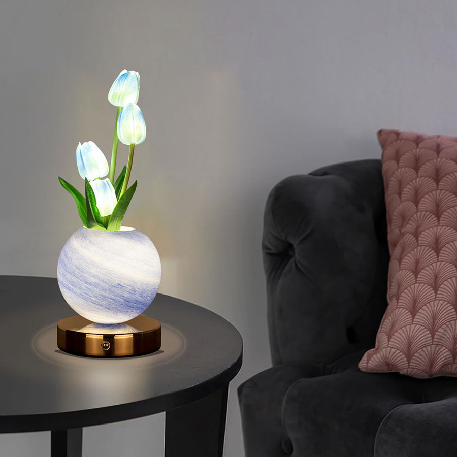 White Tulip Night Light - Floral Table Lamp for Bedroom Ambiance โ image 6