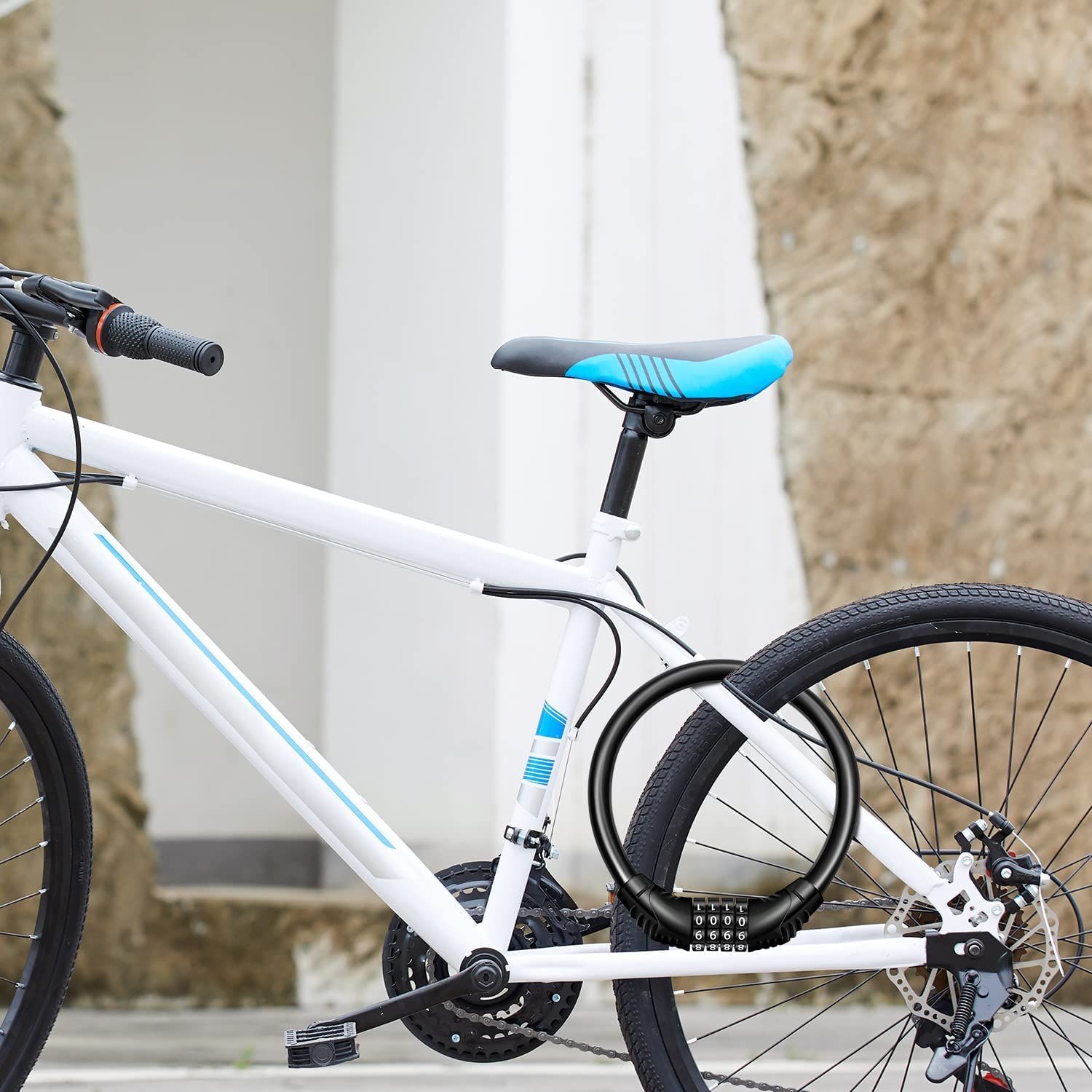 Bike Lock Portable Bike Locks Cable High Security Bicycle Lock Cycling Lock with 4-Digits Codes Ideal to Secure Bike — image 5