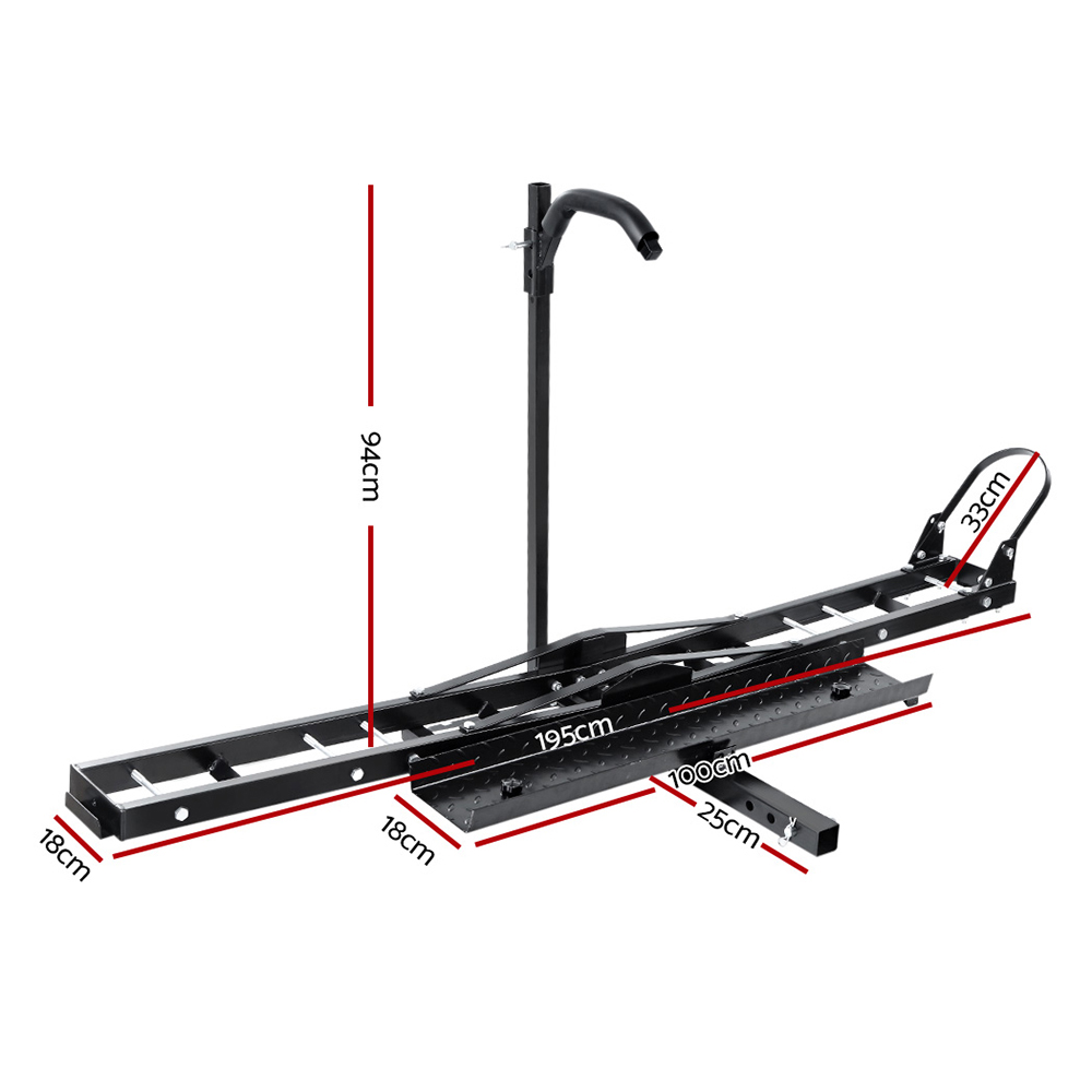 Giantz Motorcycle Motorbike Carrier Rack Ramp 2"Towbar Adjustable Height Black,Giantz Motorcycle Motorbike Carrier Rack Ramp 2"Towbar Adjustable Height Black — image 2
