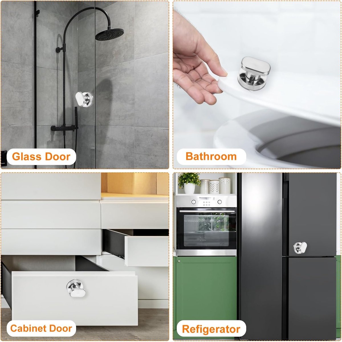 pieces - Door handle - Suction cup door grip - Suction cup handle - suction cup glass mirror door handle - suction cup handles for sliding doors - shower door — image 2