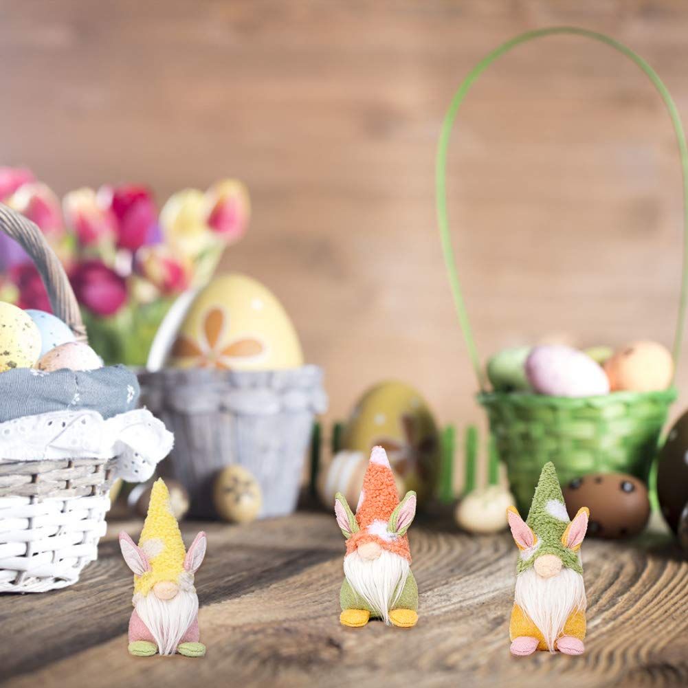 Easter & Valentines Day Bunny Gnome Plush Doll Decoration,Handmade Plush Gnomes Dwarf Dolls for Spring Easter Holiday Party — image 4
