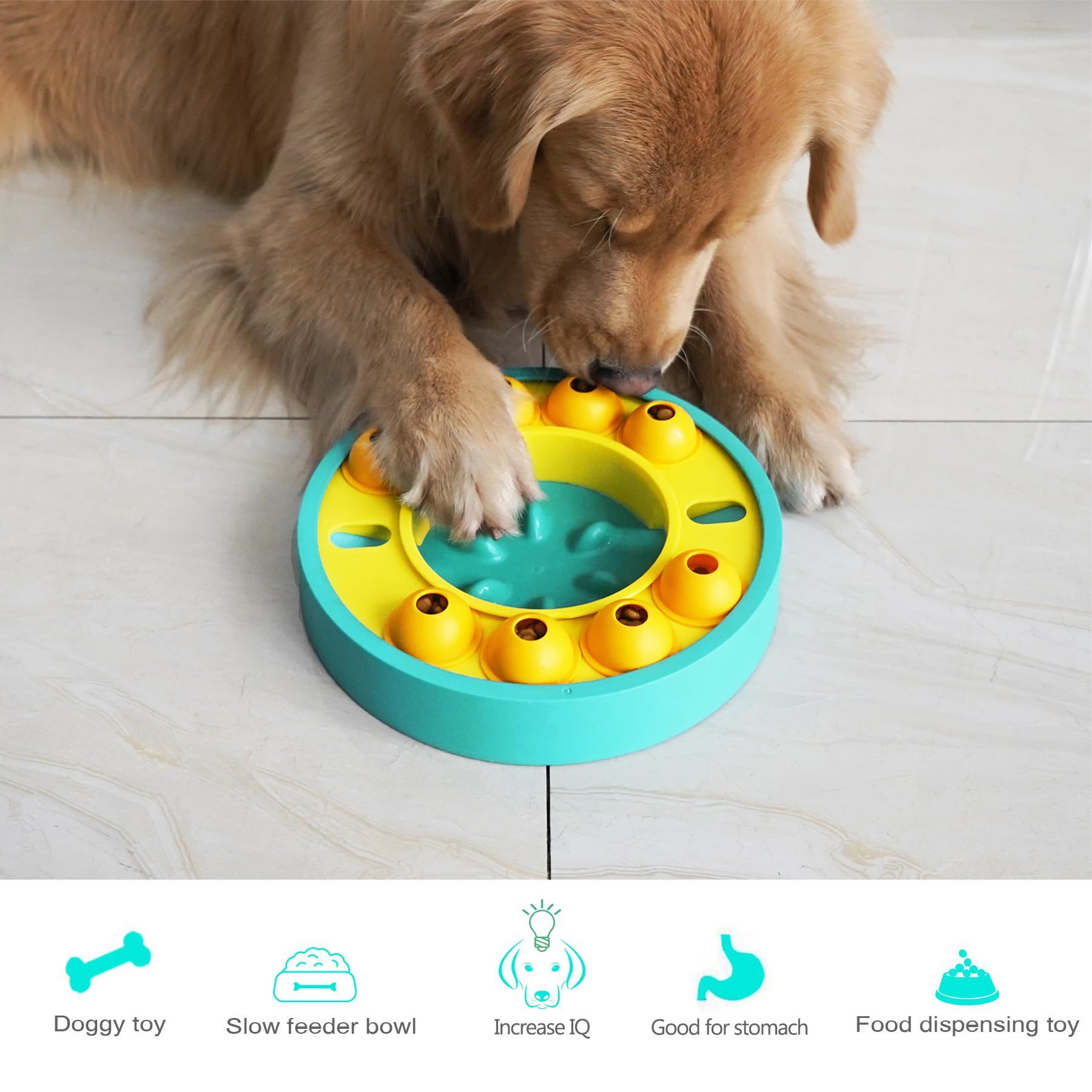 Dog Food Puzzle Toys Feeder for Training & Mental Enrichment, Puzzle Slow Feeder Interactive Dog Toy Dispensing Enrichment (Blue) โ image 2