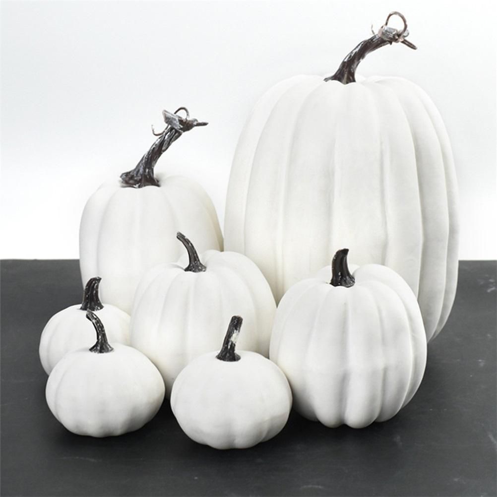 7PCS Simulation Pumpkin Model Artificial Pumpkin Decoration Home Table Decor for Thanksgiving and Halloween — image 3