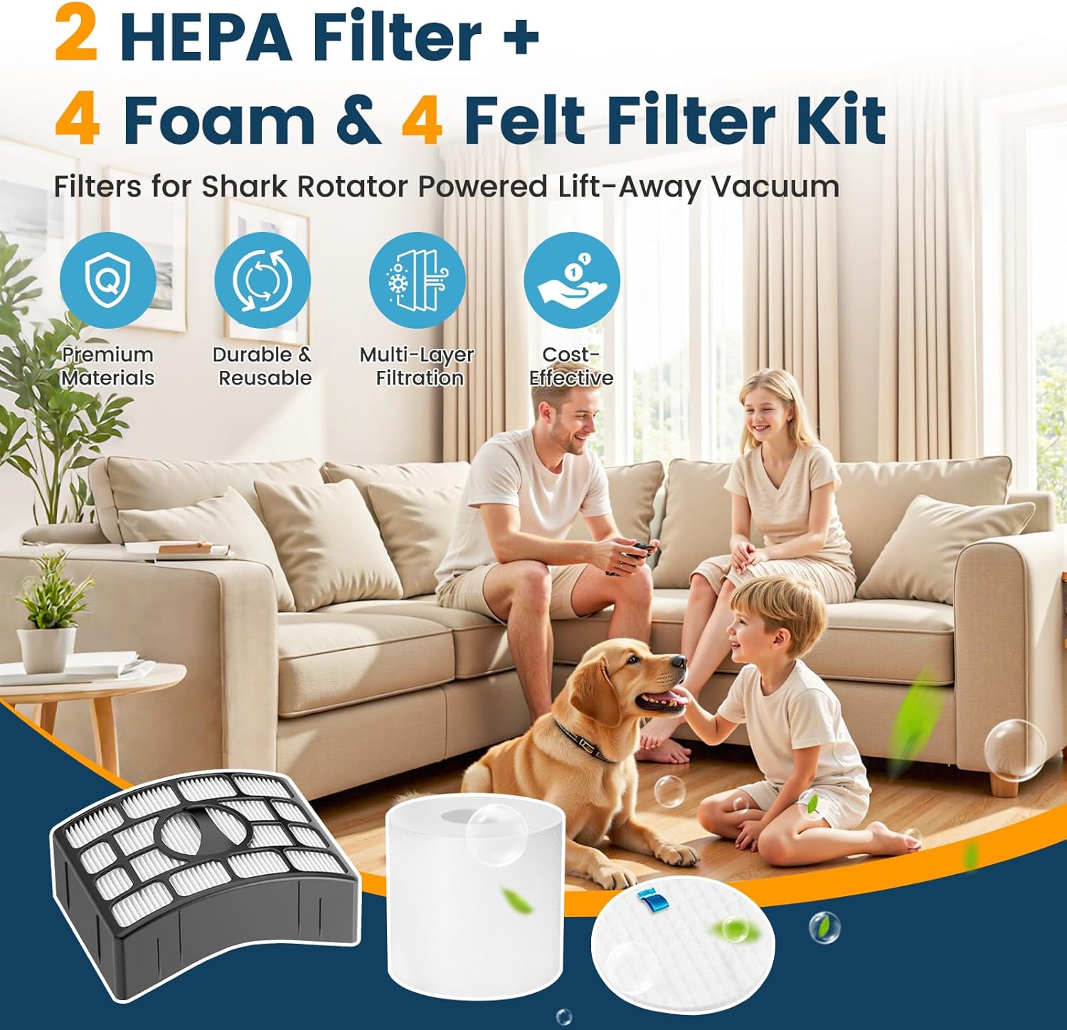 NV752, AZ1002 Filters for Shark Rotator Powered Lift-Away Vacuum NV650, NV650W, NV651, NV652, NV750W, NV751, NV752 NV831, NV835, AX950, AX951, AX952, ZU632 — image 6