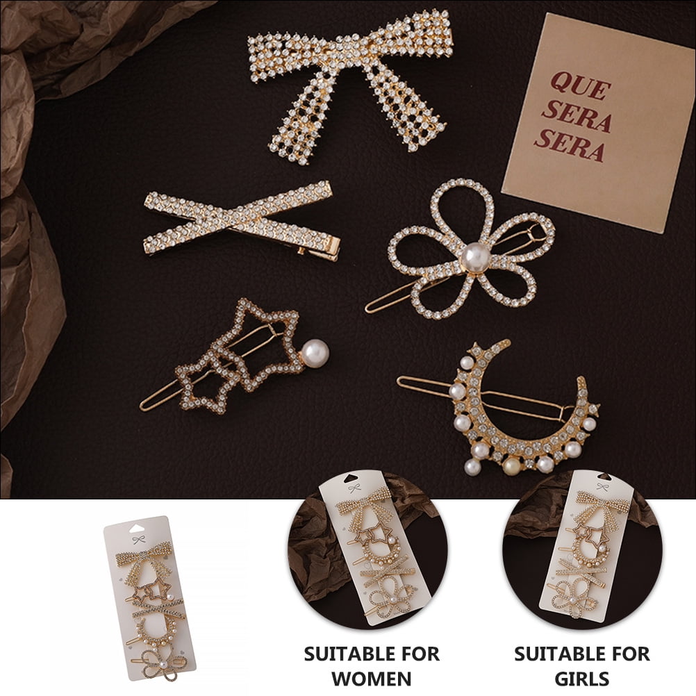 5-Pack Rhinestone Hair Barrettes Small Sparkling Hair Clips for Women Daily Wear and Stylish Accessories — image 6