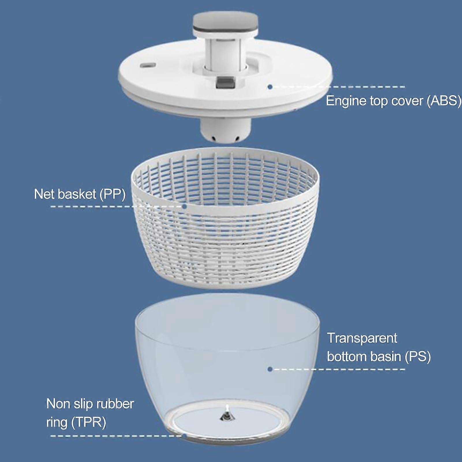 6L Salad Spinner with One-Hand Pump, Lettuce & Fruit Washer Dryer โ image 4