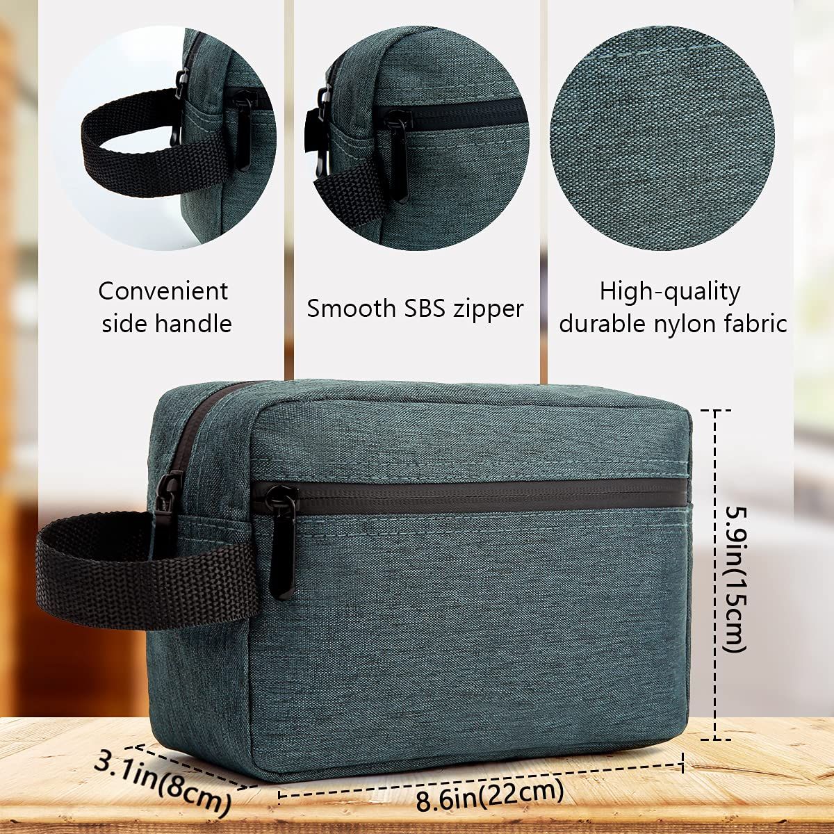 Travel Toiletry Bag for Women and Men, Water-resistant Shaving Bag for Toiletries Accessories, Foldable Storage Bags with(Gray) โ image 5