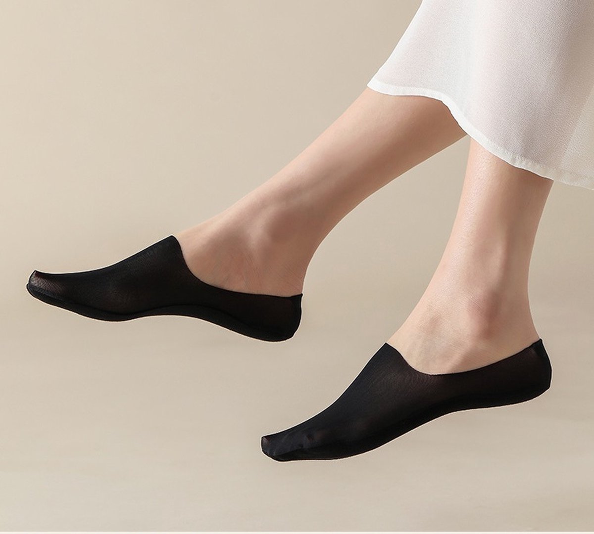 4 Pairs of Cooling Socks for Women | Invisible Socks | Fabric Socks | Soft & Lightweight | Boat Socks | Size 36-42 | Black — image 3
