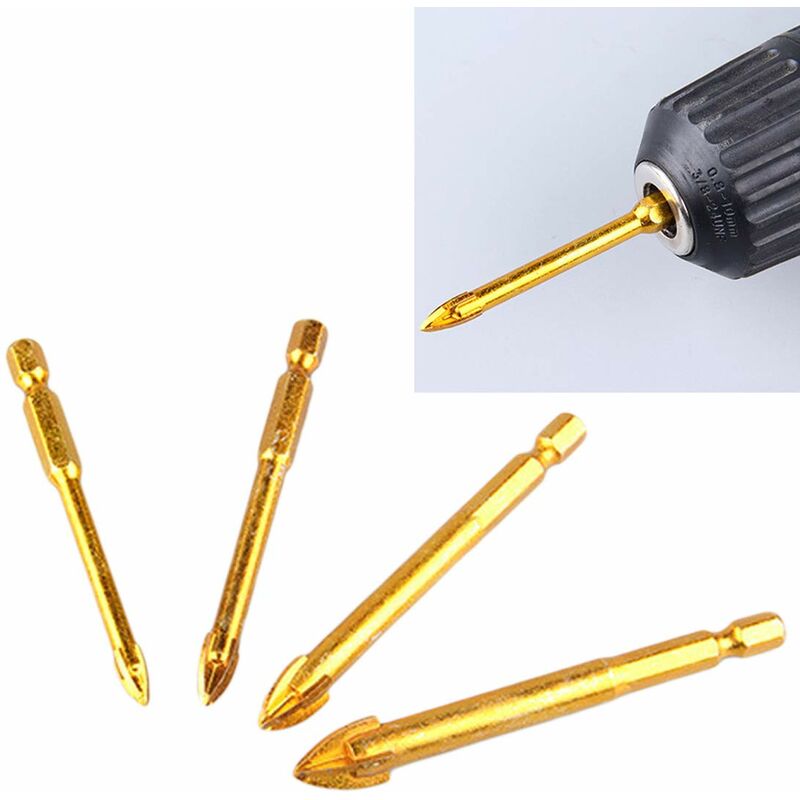 10 pcs 6Mm Tungsten Carbide Drill Bit Set With Flat Hex Shank For Mirror Porcelain Marble — image 2