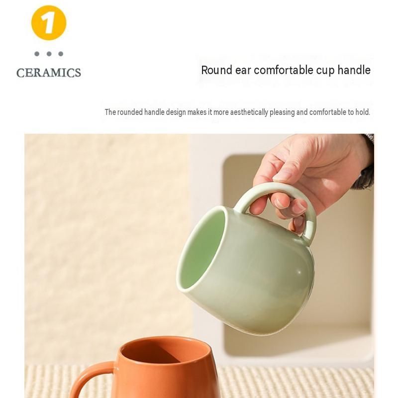 2 pack (Purple and Yellow )Macaron Ceramic Mug 480ml - Large Belly Coffee Cup, Underglaze Colour, Non Slip Base, Ergonomic Handle, Microwave and Dishwasher — image 3